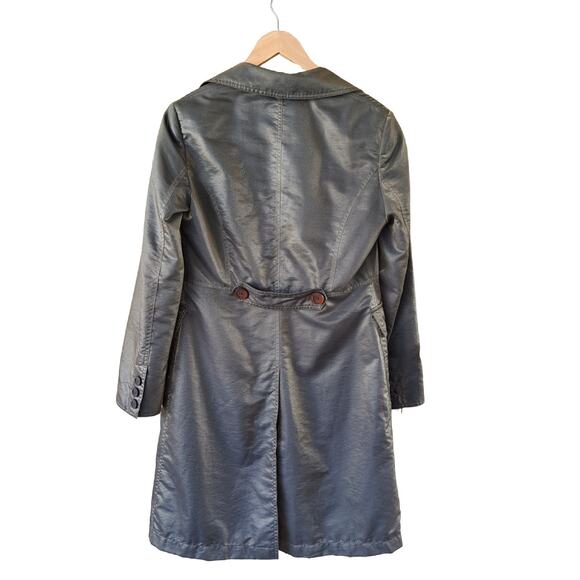 MOSCHINO Jeans Metallic Trench Coat Tiger Lining - Picture 10 of 14